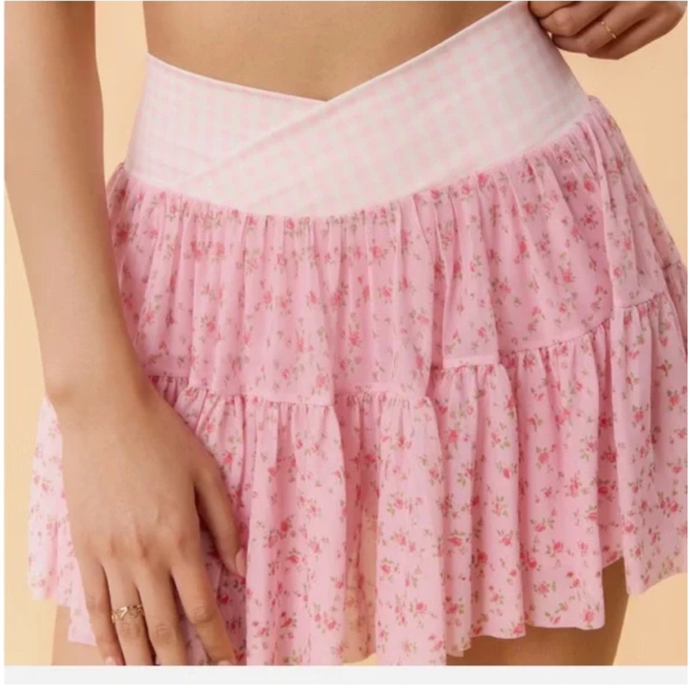 New Blogilates Women's Ballerina Skort Pink Floral- size XS